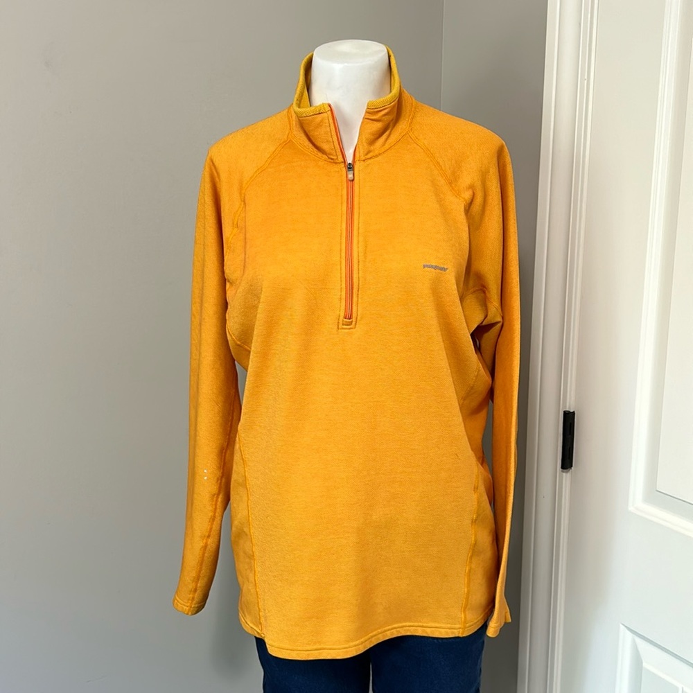 PATAGONIA Mens Capilene 2 Lightweight Moc Zip Neck Baselayer Shirt Orange Sz L